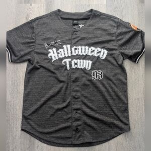 Disney Halloween Town Gray Button-Up Jersey. The nightmare before Christmas.